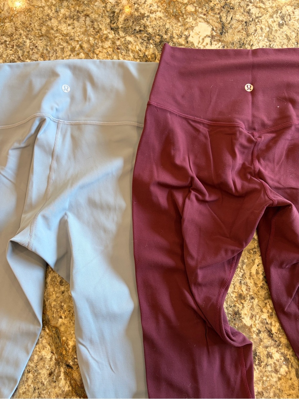 lululemon athletica High-Waist Leggings - Light Blue & Burgundy